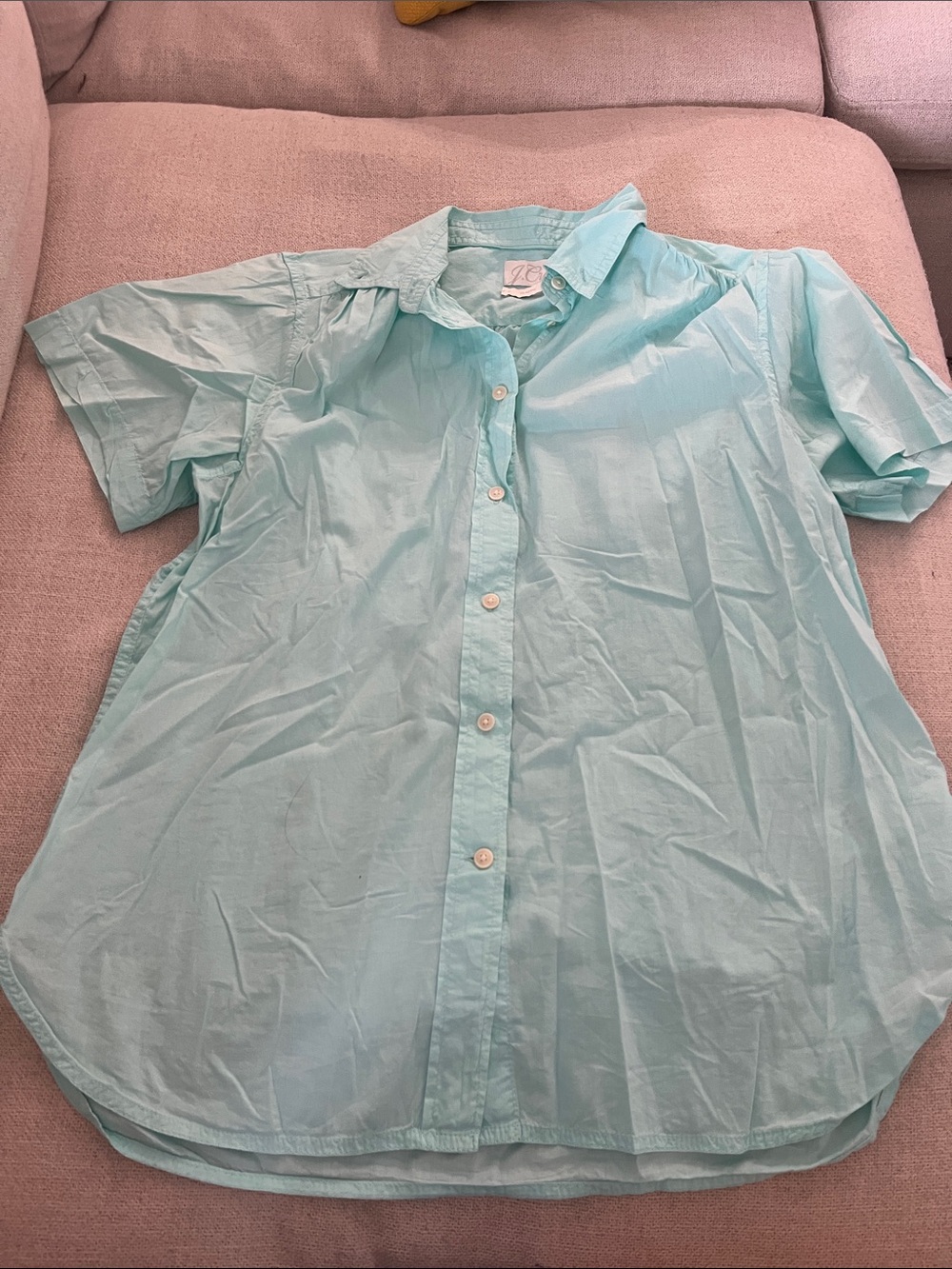 J. Crew Light Aqua Short-Sleeve Button-Down Shirt
